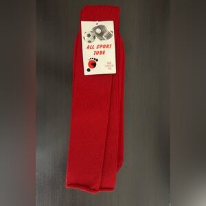 Allsport Knee High Socks Red Athletic Tube Socks Size Large 10-14 NWT